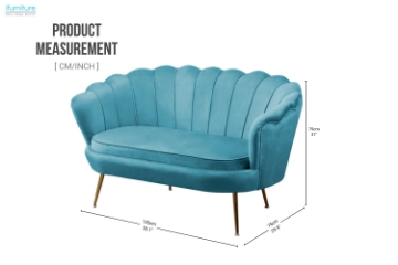 Picture of EVELYN Curved Flared Loveseat (Multicolor)