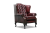 Picture of WILLIFORD 100% Genuine Leather Chesterfield High Back Wing Armchair/Sofa Chair (Maroon)