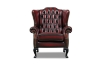 Picture of WILLIFORD 100% Genuine Leather Chesterfield High Back Wing Armchair/Sofa Chair (Maroon)