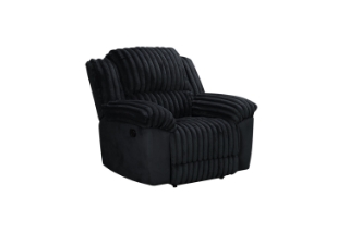 Picture of SELINNA Corduroy Manual Reclining Sofa Range (Black) - Single Rocking Recliner Armchair (1R)