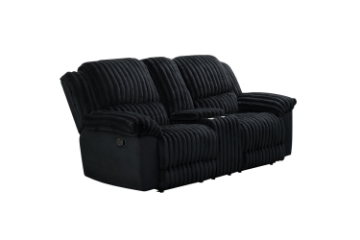 Picture of SELINNA Corduroy Manual Reclining Sofa Range (Black) - Loveseat with Cup Holders and Storage (2RRC) 