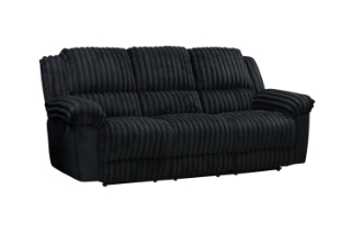 Picture of SELINNA Corduroy Manual Reclining Sofa Range (Black) - Sofa (3RR)