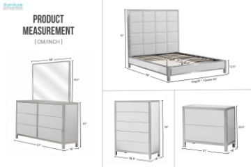 Picture of SKYVIEW 5PC Bedroom Combo Set in Queen/King Size (Silver)