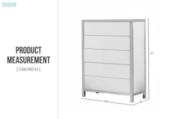 Picture of SKYVIEW 5-Drawer Steel Frame Chest (Silver)
