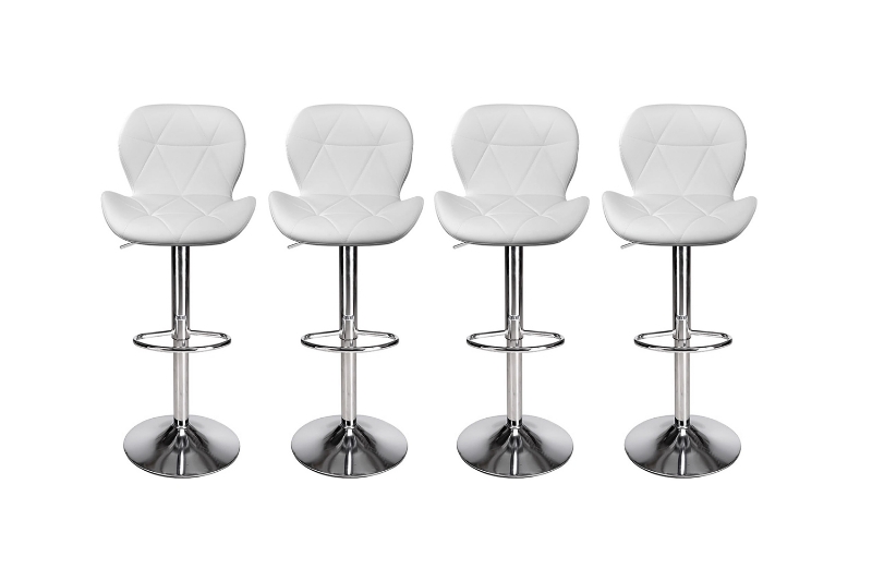 Picture of LIBBY Adjustable Swivel Gas Lift Bar Stool (White) - 4 Stools in 1 Carton