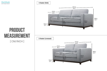 Picture of SIESTA Fabric Sofa Range (Sandstone)- Loveseat+Sofa Set	