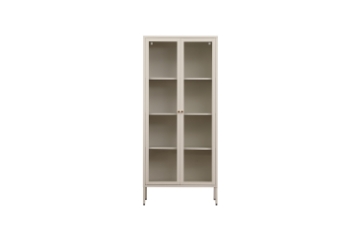 Picture of STARK Steel Frame 71"x31.5" 2-Door Transparent Glass Display Cabinet (Cream)