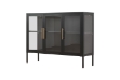 Picture of STARK Steel Frame 35.5"x47" 3-Door Transparent Glass Display Cabinet (Black)