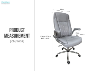 Picture of PERLA Height Adjustable Office Chair (Gray)