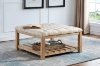Picture of MARCEL Solid Wood Tufted Ottoman/Coffee Table with Shelf