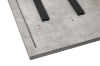 Picture of SYNERGYPLUS Dining Table with Trapezoid Metal Legs (Cement Grey) - 78.5"x39.5"