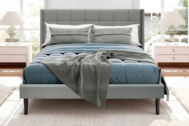 Picture of SONOMA Fabric Bed Frame (Light Grey) - Queen