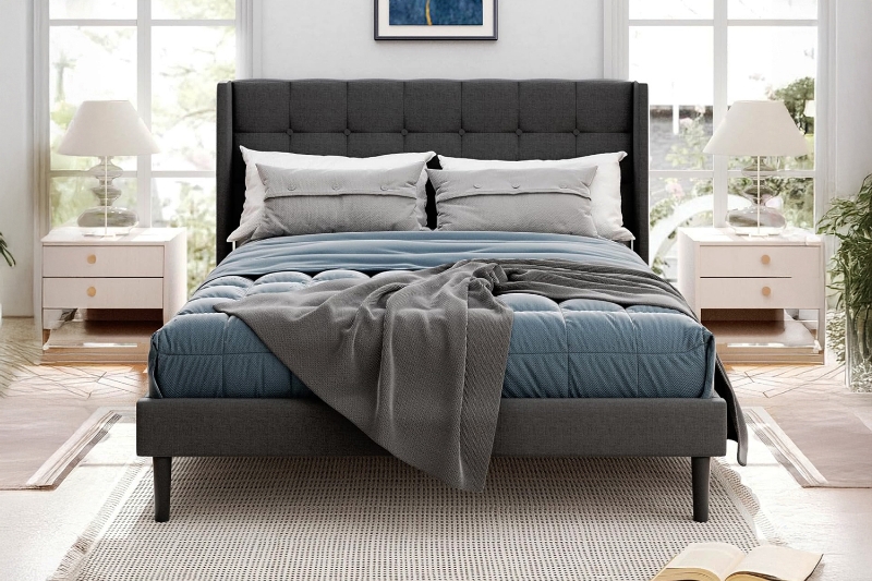 Picture of SONOMA Fabric Bed Frame (Dark Grey) - Queen