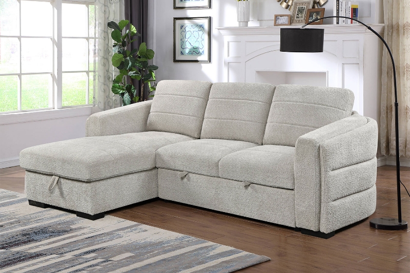 Picture of CHANEL Fabric Sectional Sofa Bed with Storage - Chaise Facing Left