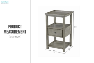 Picture of ELIAN 1-Drawer Side Table (Gray)