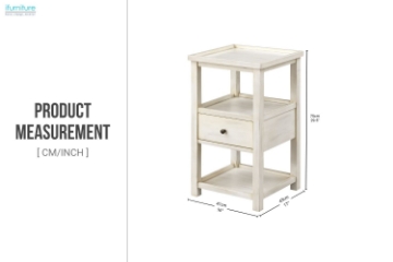 Picture of ELIAN 1-Drawer Side Table (Cream)