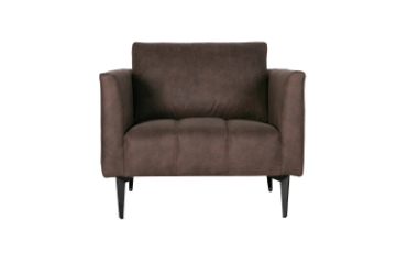 Picture of BARTLET Chocolate Air Leather Sofa Range - Armchair+Loveseat+Sofa Set