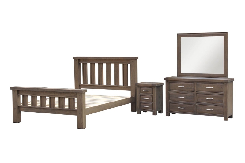 Picture of WESTMINSTER Solid Oak Bedroom Combo (Classic Walnut) - 4PC Queen Size