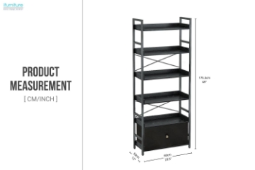 Picture of TULIO 69"x23.5" 6-Tier Shelf 