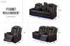 Picture of MONROSE Air Leather Dual Power Reclining Sofa Range with Bluetooth Speaker + USB Port, Power Socket & Wireless Charging + LED Lighting (Brown)