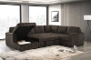 Picture of MICAH Corduroy Sectional Sofa/Pull-Out Sofa Bed with USB Charging Port - Chaise Facing Right