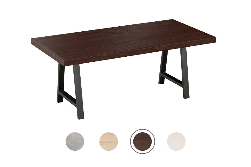 Picture of SYNERGYPLUS Dining Table with A-Frame Metal Legs (Walnut) - 78.5"x39.5"