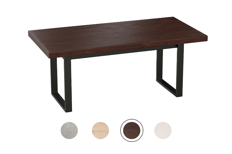 Picture of SYNERGYPLUS Dining Table with Square Metal Legs (Walnut) - 78.5"x39.5"