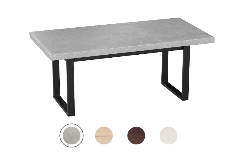 Picture of SYNERGYPLUS Dining Table with Square Metal Legs (Cement Grey) - 63"x35.5"