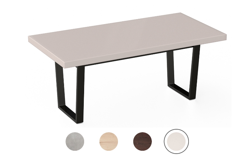 Picture of SYNERGYPLUS Dining Table with Trapezoid Metal Legs (Champagne) - 78.5"x39.5"