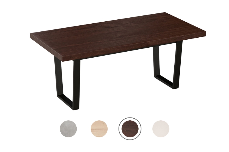 Picture of SYNERGYPLUS Dining Table with Trapezoid Metal Legs (Walnut) - 78.5"x39.5"