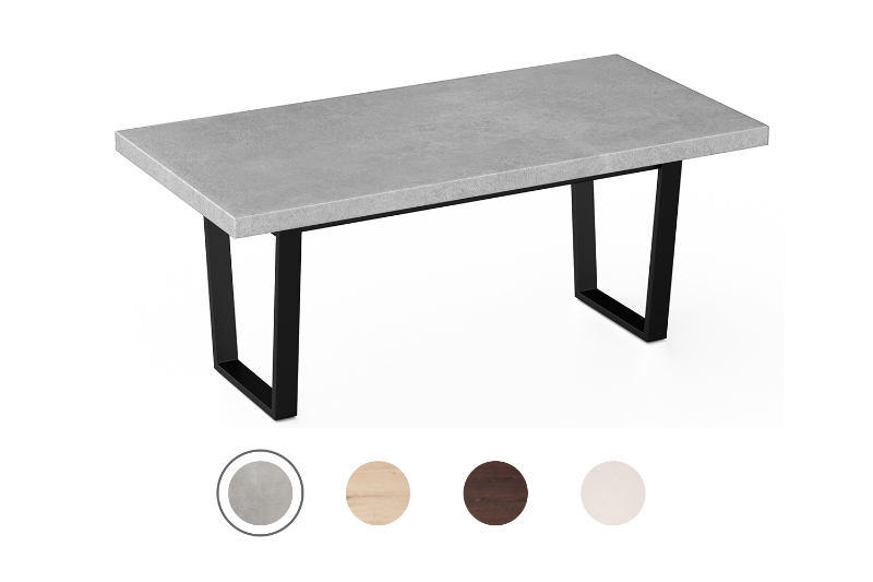 Picture of SYNERGYPLUS Dining Table with Trapezoid Metal Legs (Cement Grey) - 71"x35.5"