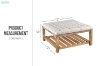 Picture of MARCEL Solid Wood Tufted Ottoman/Coffee Table with Shelf
