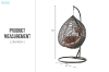 Picture of DAKOTA Rattan Outdoor Hanging Egg Chair (Grey)