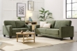Picture of HERBERT Corduroy Sofa Range (Green) - Loveseat + Sofa Set