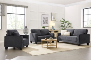 Picture of HERBERT Corduroy Sofa Range (Grey) - 2 Seater (Loveseat)