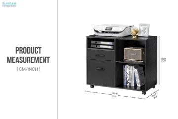 Picture of HARKEN 2-Drawer Cabinet with Wheels (Black)