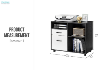 Picture of HARKEN 2-Drawer Cabinet with Wheels (Black&White)