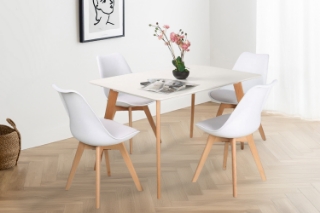 Picture of EFRON 5PC Dining Set (White) - 47" Table