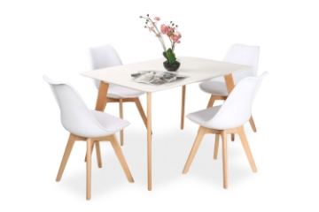 Picture of EFRON 5PC Dining Set (White) - 47" Table
