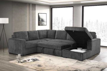Picture of MICAH Corduroy Sectional Sofa/Pull-Out Sofa Bed with USB Charging Port