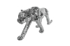 Picture of GEKO Large Silver Leopard Ornament Home Decoration (37.5"x15.5")