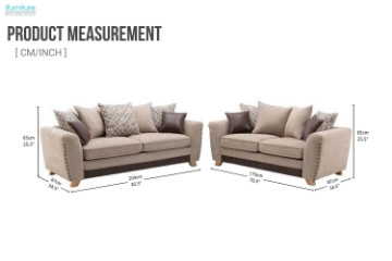 Picture of ARLO Fabric Sofa Range - Loveseat+Sofa Set