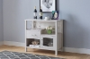 Picture of Remy Open Shelves Storage Cabinet with Drawer & Glass Door (White)