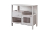 Picture of Remy Open Shelves Storage Cabinet with Drawer & Glass Door (White)