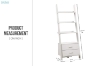 Picture of ELARA Ladder Bookshelf with 3 Open Shelves & 2 Storage Drawers (White)