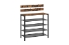 Picture of LITON Adjustable 5-Tier Shoe Rack with Wall Hooks 