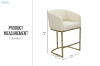Picture of TRYTON H36" Bar Stool with Arms & Golden Finish Base (White)