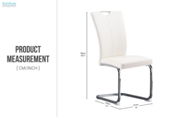 Picture of EDAN High Back Dining Chair with Chromed Base (Pearl White) 