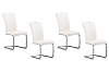 Picture of EDAN High Back Dining Chair with Chromed Base (Pearl White) - 4 Chairs in 1 Carton