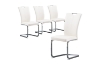 Picture of EDAN High Back Dining Chair with Chromed Base (Pearl White) - 4 Chairs in 1 Carton